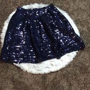 Deep blue sequined skirt